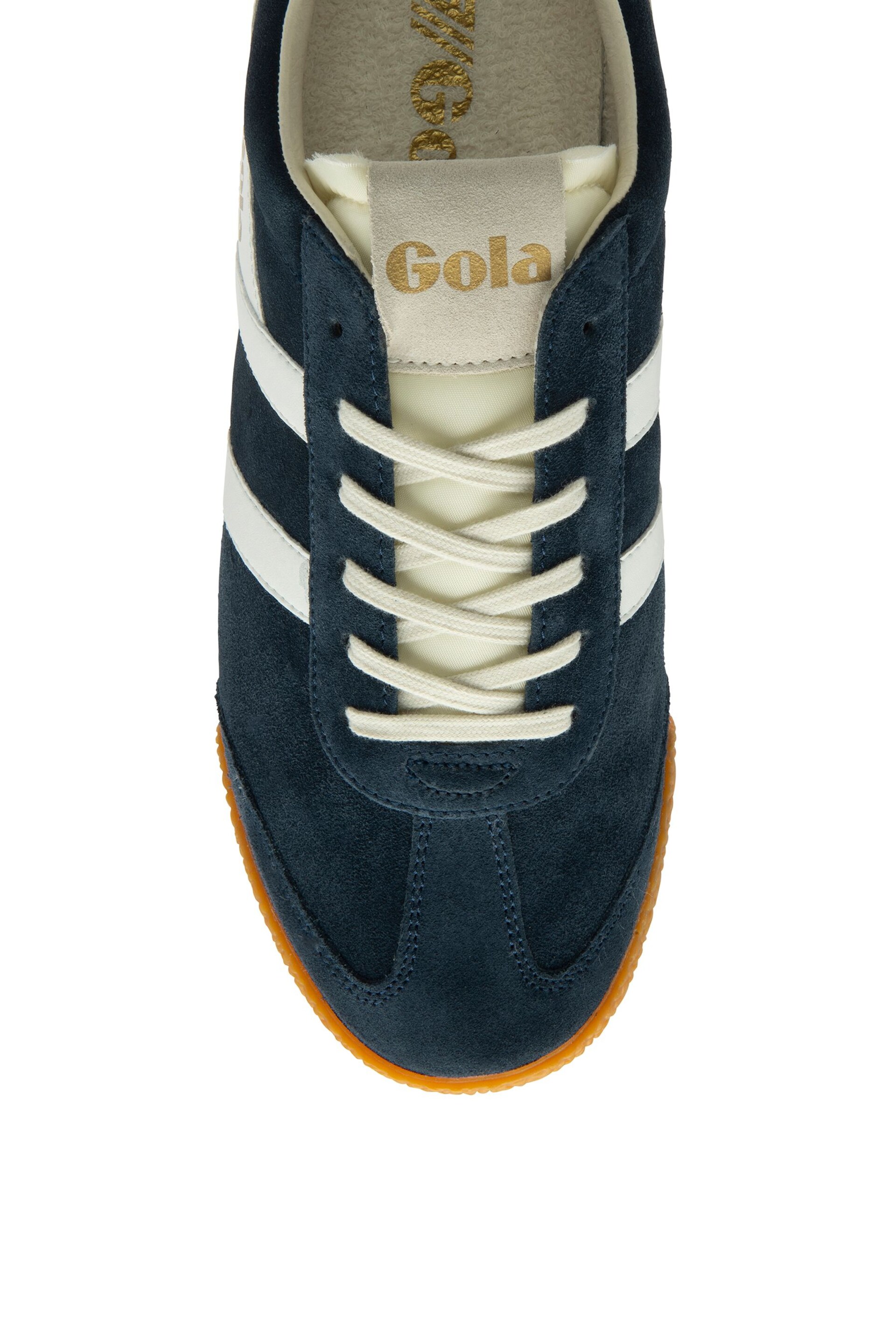 Gola Blue Mens Elan Suede Lace-Up Trainers - Image 4 of 4