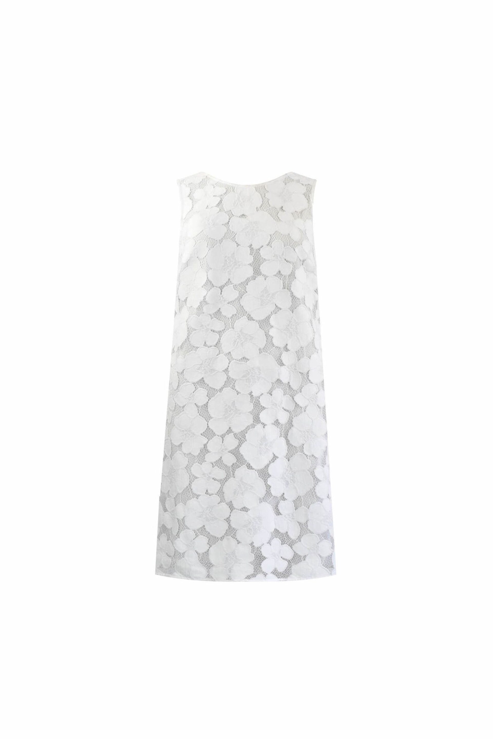 Ro&Zo Lace Mini Shift White Dress - Image 6 of 6