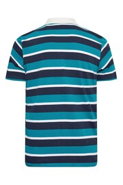 BadRhino Big & Tall Blue Stripe Rugby Polo Shirt - Image 3 of 3