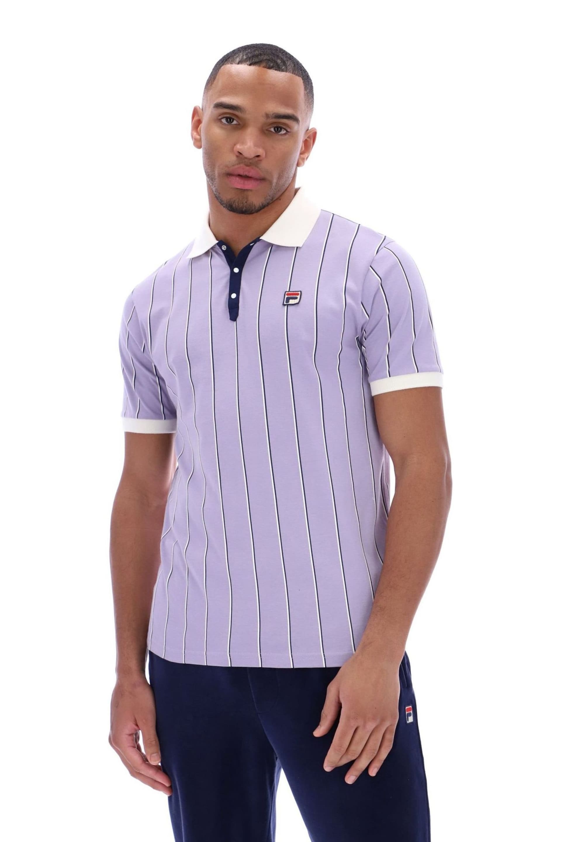 Fila Purple Brett Double Stripe Bb1 Polo Shirt - Image 2 of 4