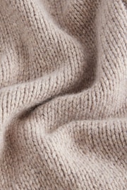 Neutral Wool Blend Yak Soft Touch Front Pocket Knitted Cardigan - Image 7 of 9