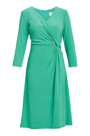 Gina Bacconi Green Antonia Jersey Wrap Dress - Image 5 of 5