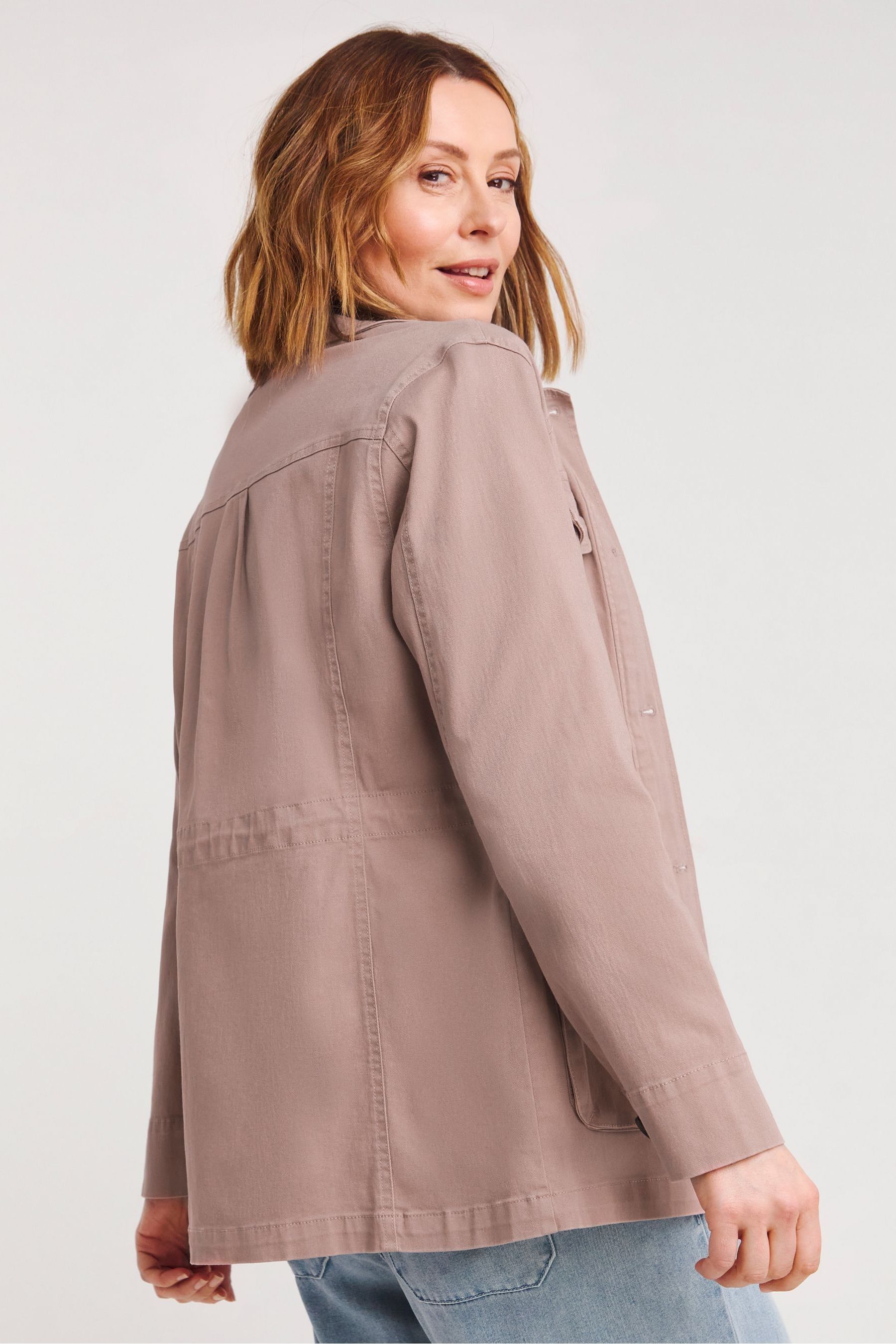 Pink utility jacket top