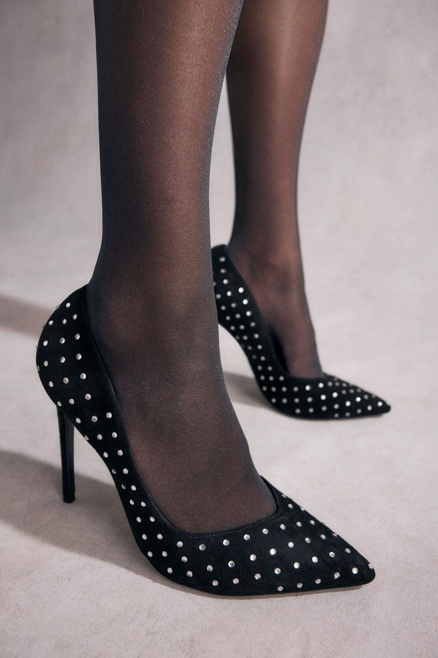 Buy Black Tabitha Simmons Lola Leather Studded Point Heels from the Next UK online shop