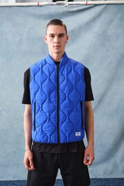 HUGO Water Repellent Diamond Quilted Logo Patch Gilet - Image 1 of 6