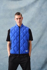HUGO Water Repellent Diamond Quilted Logo Patch Gilet - Image 4 of 6