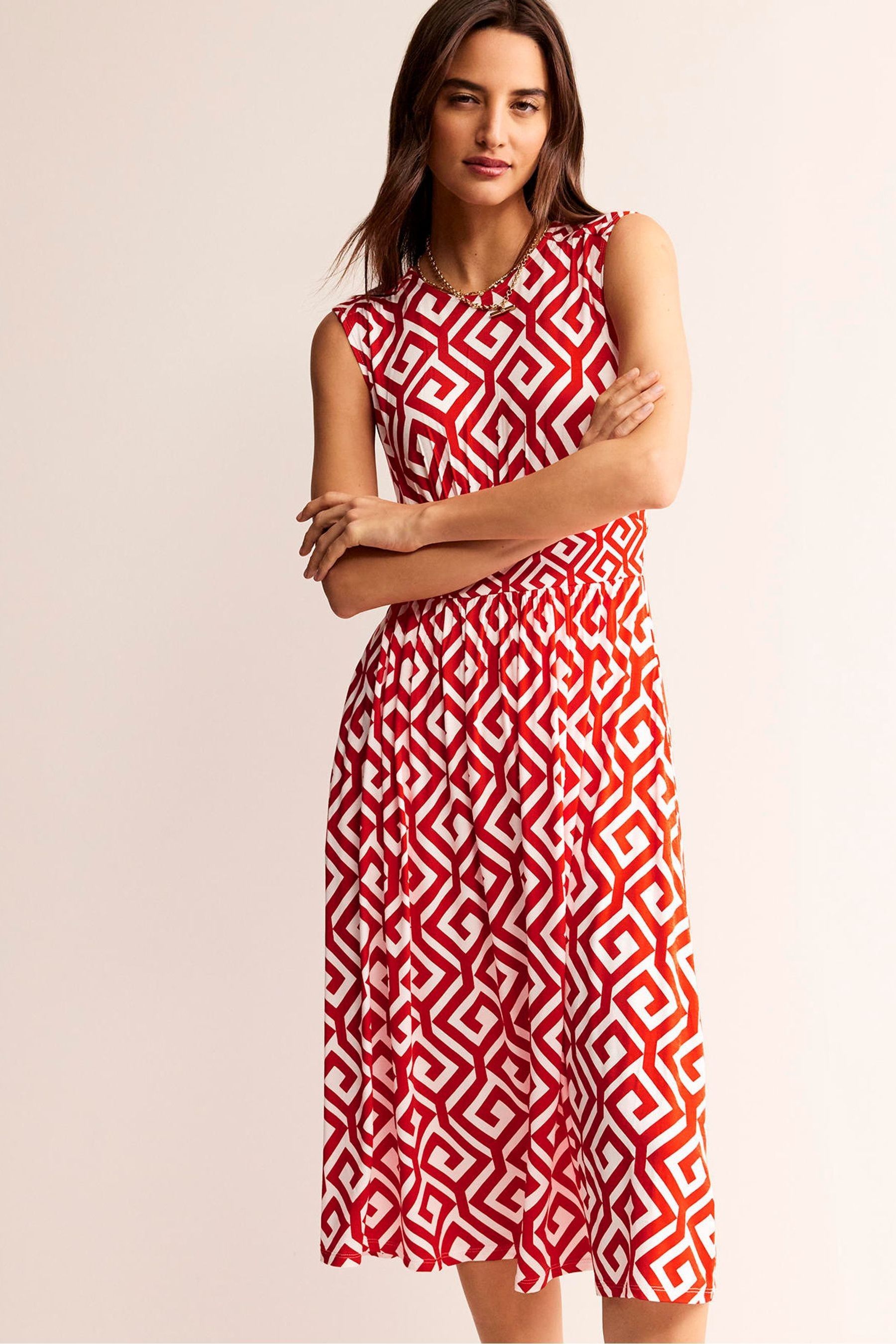 Buy Boden Red Rebecca Jersey Midi Tea Dress from Next Luxembourg