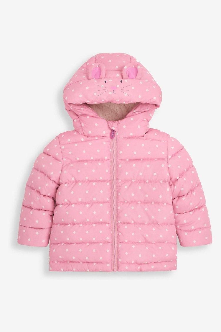 JoJo Maman Bébé Pink Spot Mouse Puffer Jacket - Image 2 of 4