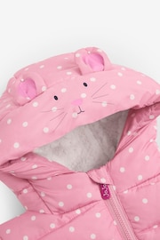 JoJo Maman Bébé Pink Mouse Puffer Jacket - Image 3 of 4