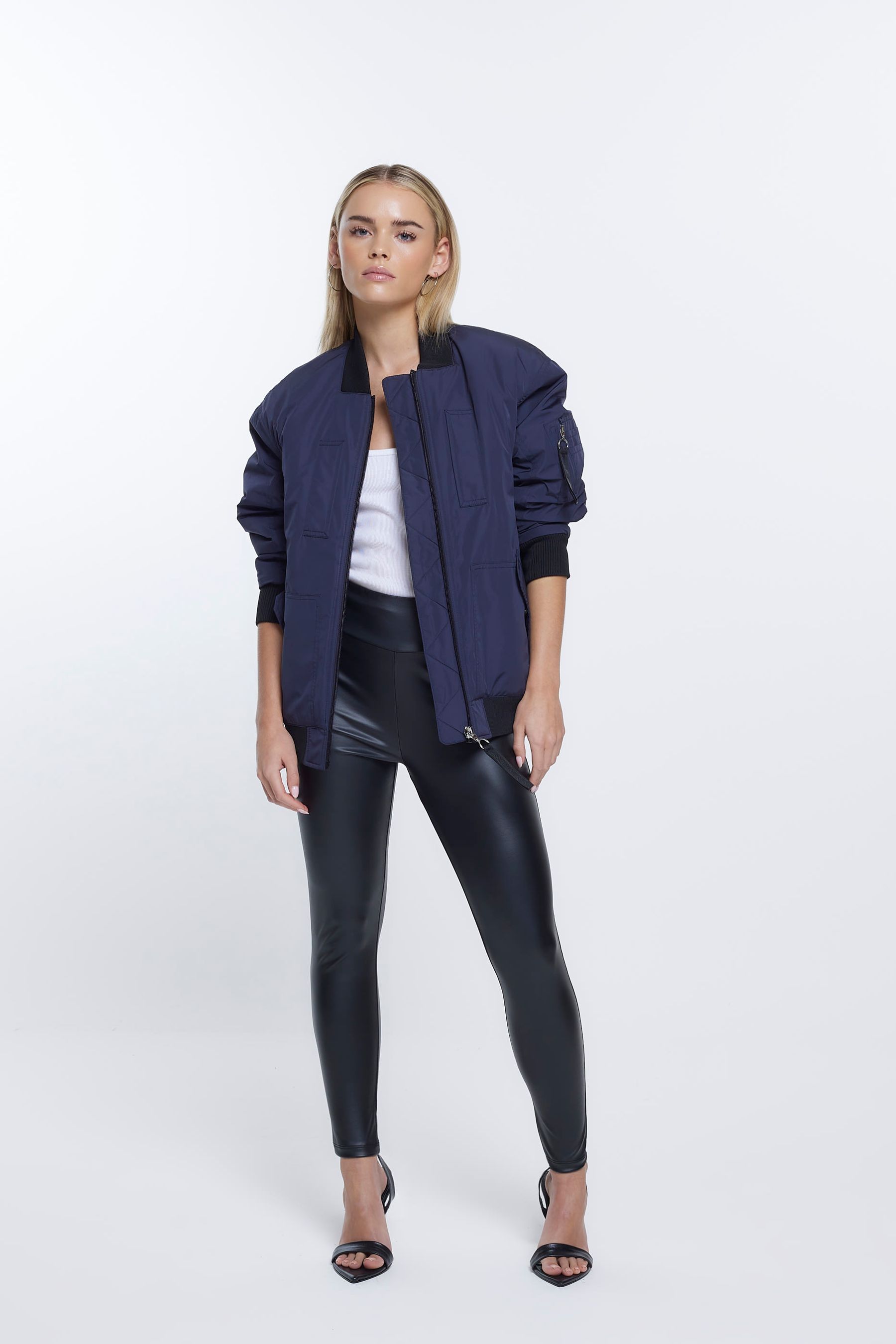 River island coated leggings discount
