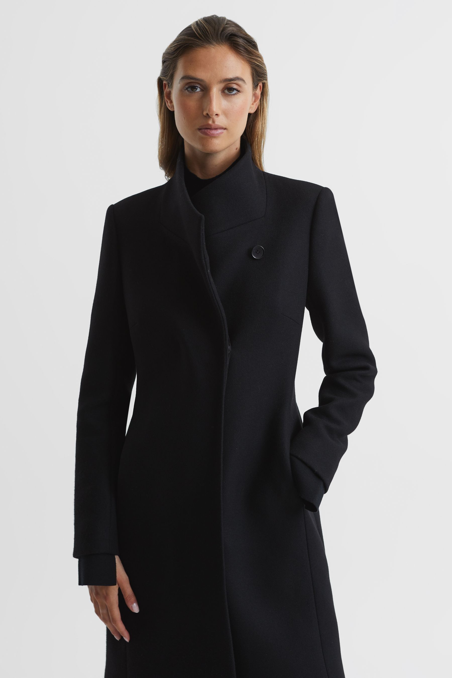 Reiss black coat hot sale