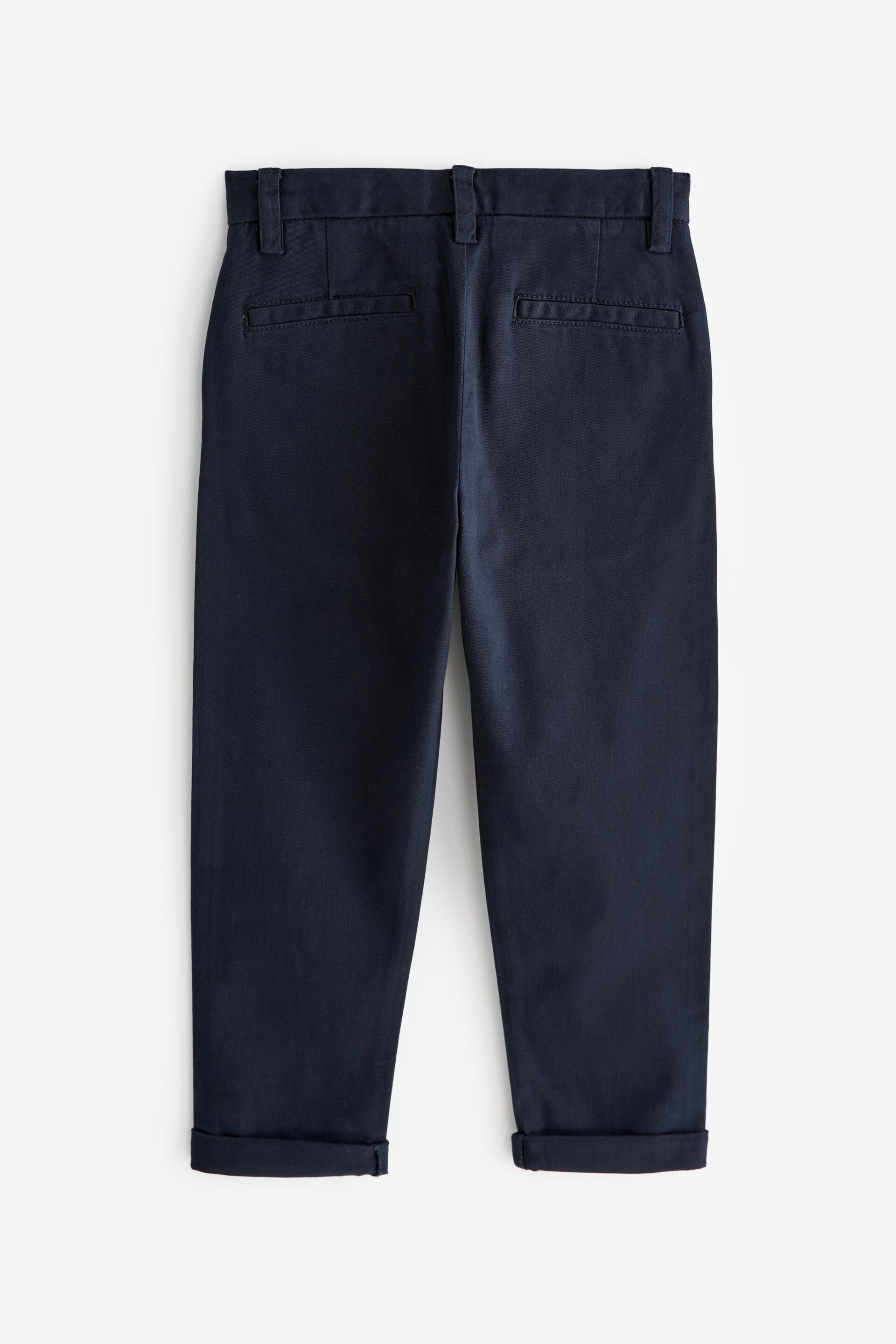 Navy Blue Tapered Loose Fit Stretch Chino Trousers (3-17yrs) - Image 2 of 2