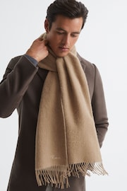 Reiss Camel Picton Cashmere Blend Scarf - Image 4 of 5