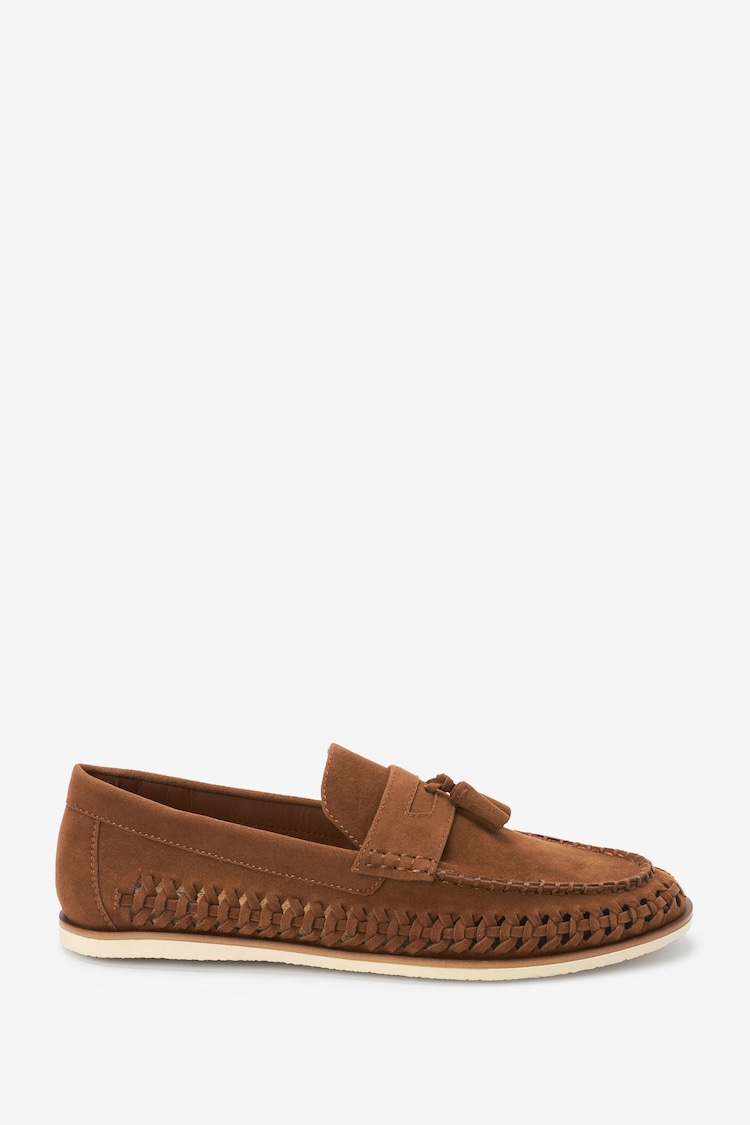 Tan Brown Tassel Loafers - Image 2 of 5