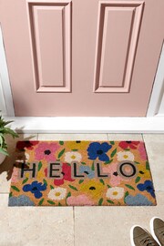 Multi Floral Poppy Hello Doormat - Image 1 of 6
