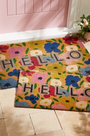 Multi Floral Poppy Hello Doormat - Image 3 of 6