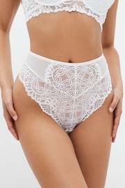 White Lace High Waist High Leg Knickers - Image 1 of 5