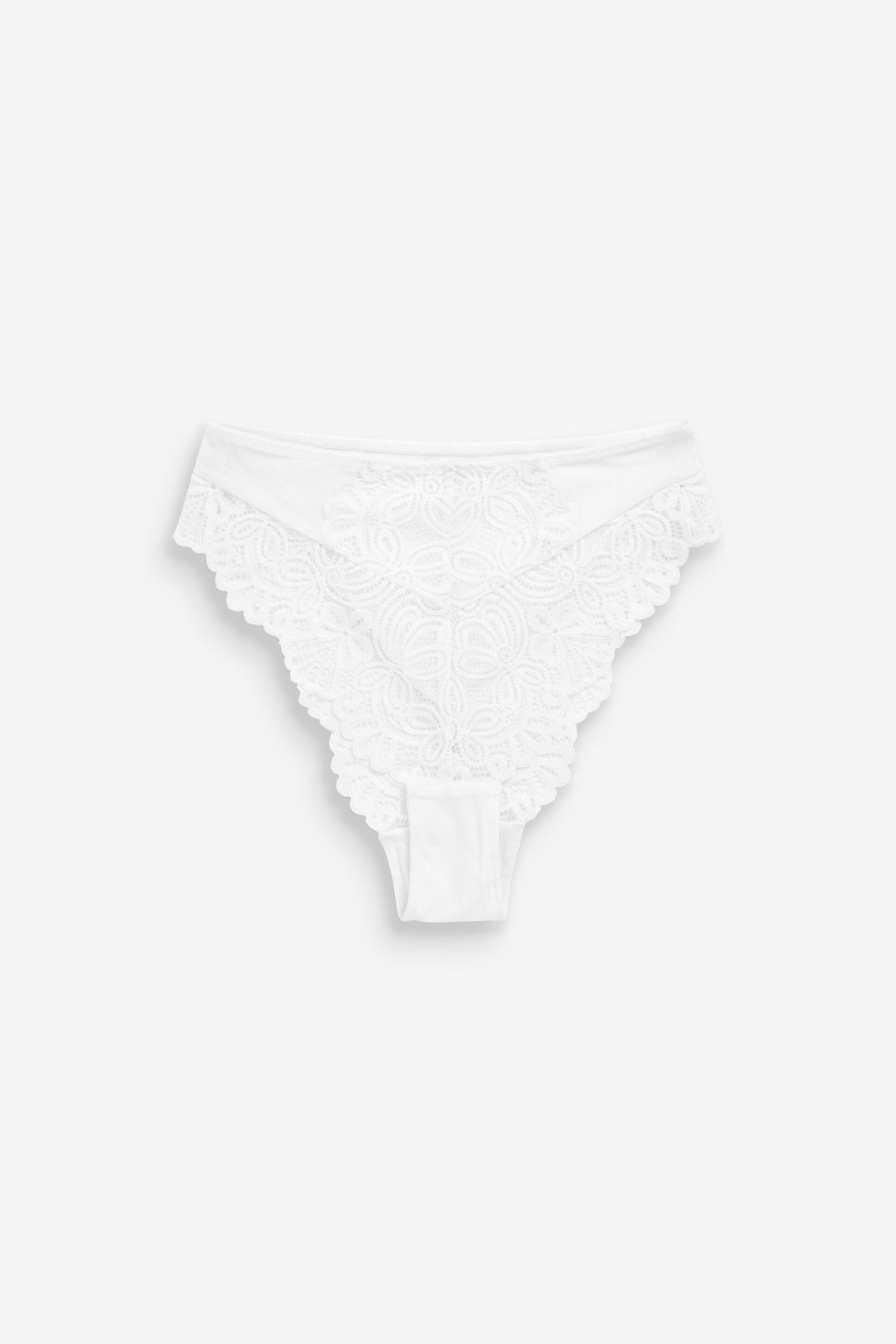 White Lace High Waist High Leg Knickers - Image 5 of 5