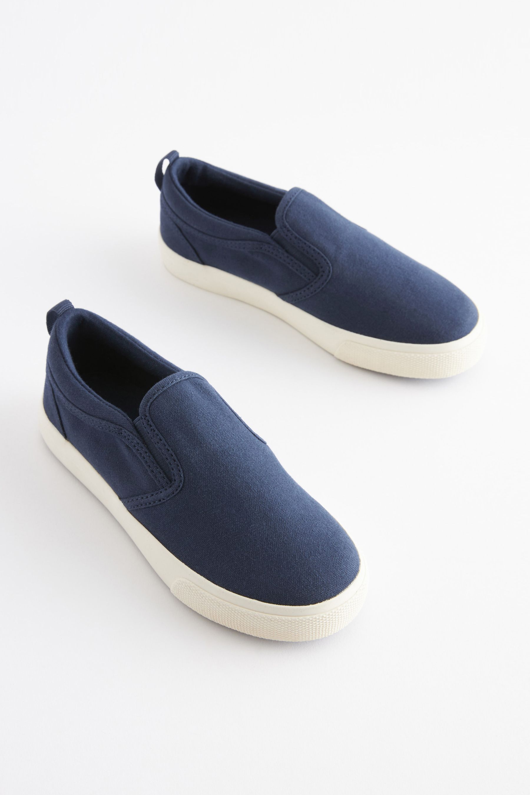 Navy blue slip on shoes sale