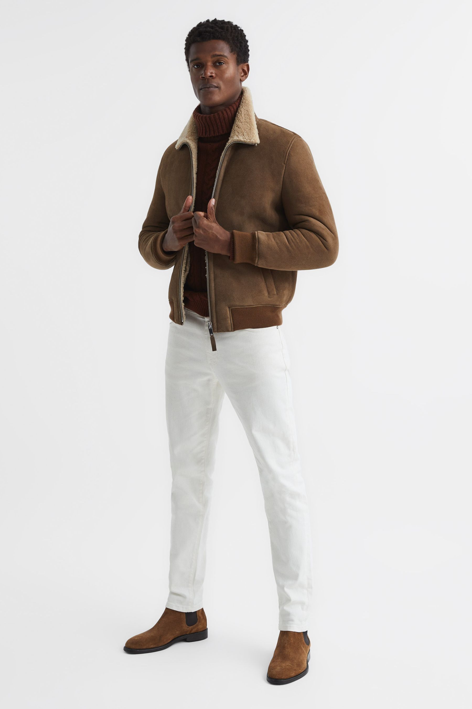 Buy Reiss Mocha Loburn Shearling Jacket from Next Netherlands