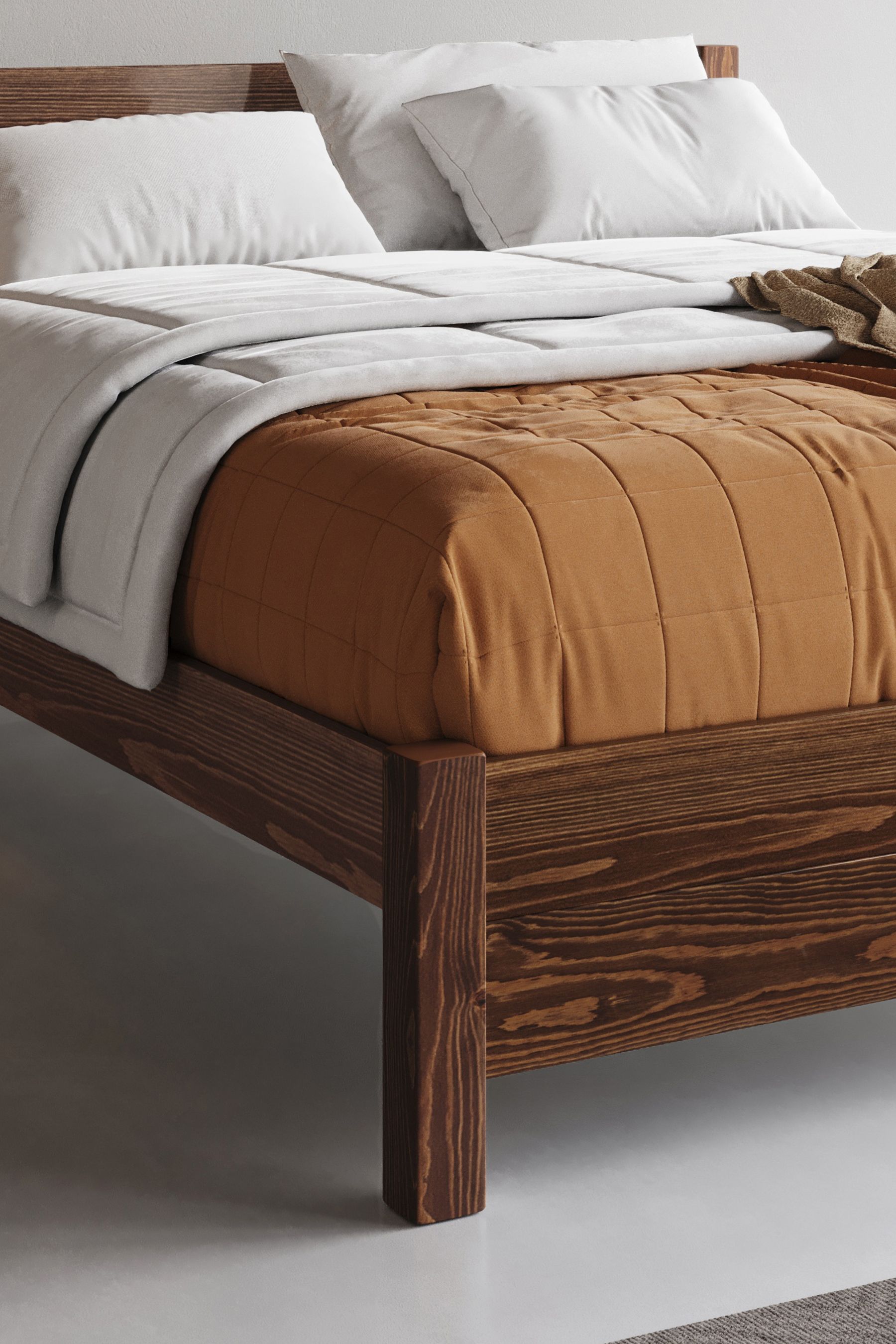 Buy Get Laid Beds Coffee Bean Oxford Square Leg Solid Wood Bed Combo from the OnlinenevadaShops online shop