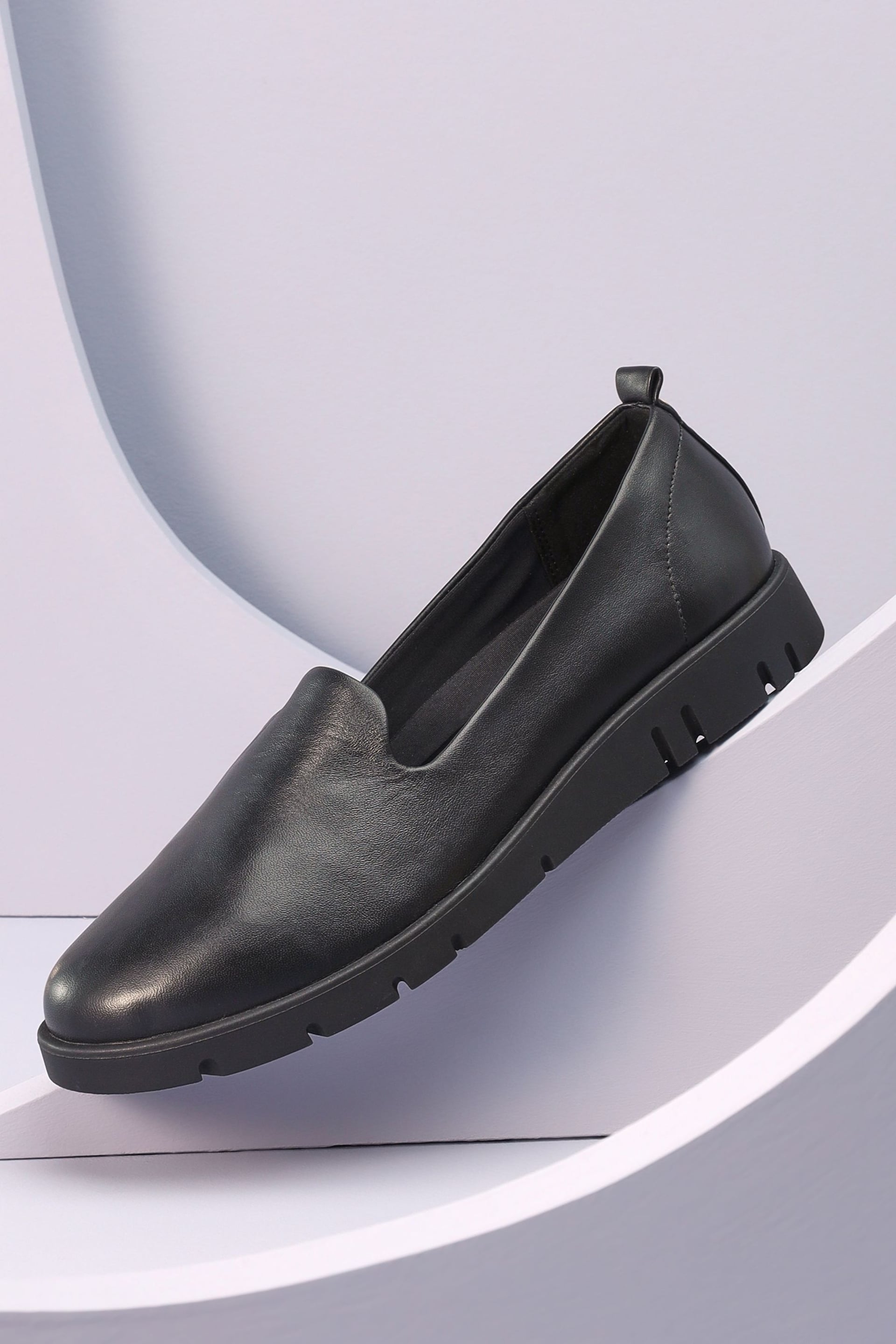 Black Forever Comfort® With Motionflex Leather Slip-On Shoes - Image 1 of 6