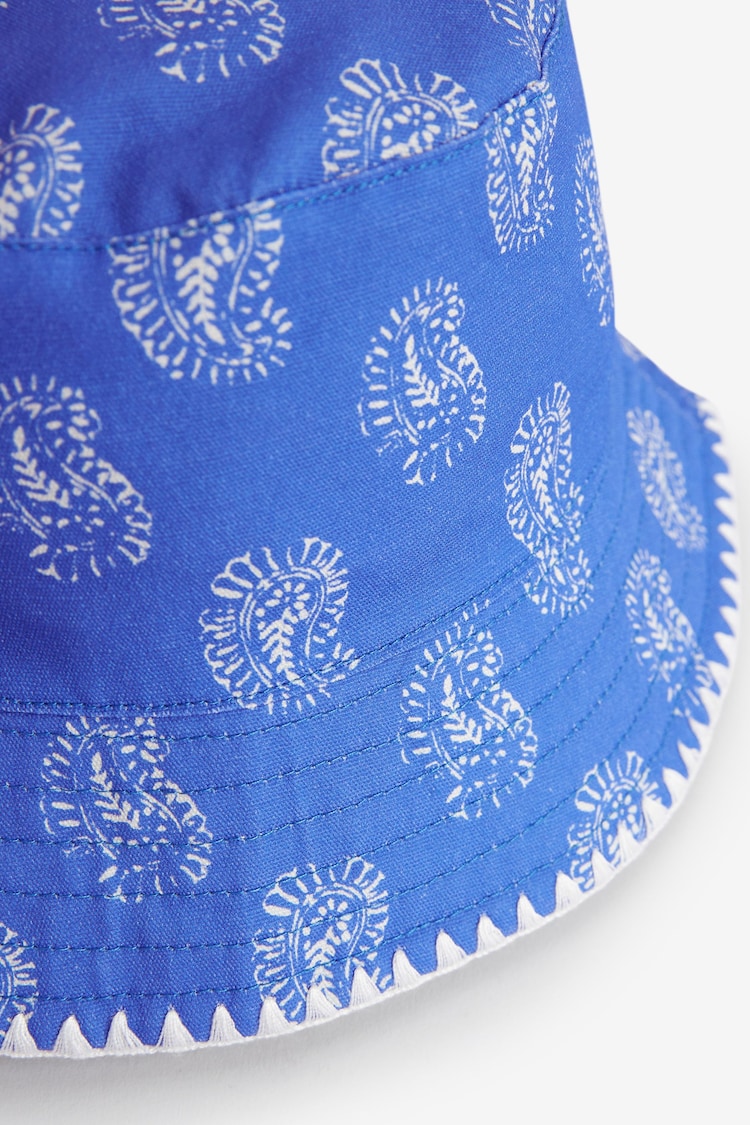 Blue/White Printed Bucket Hat (3mths-16yrs) - Image 4 of 4