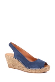 Jones Bootmaker Blue Rosanna Slingback Wedges - Image 3 of 6