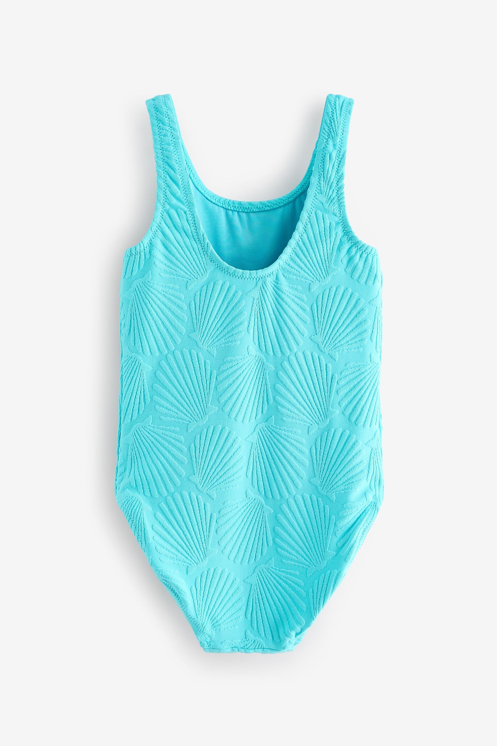 Blue Shell Textured Swimsuit (3-16yrs) - Image 5 of 6