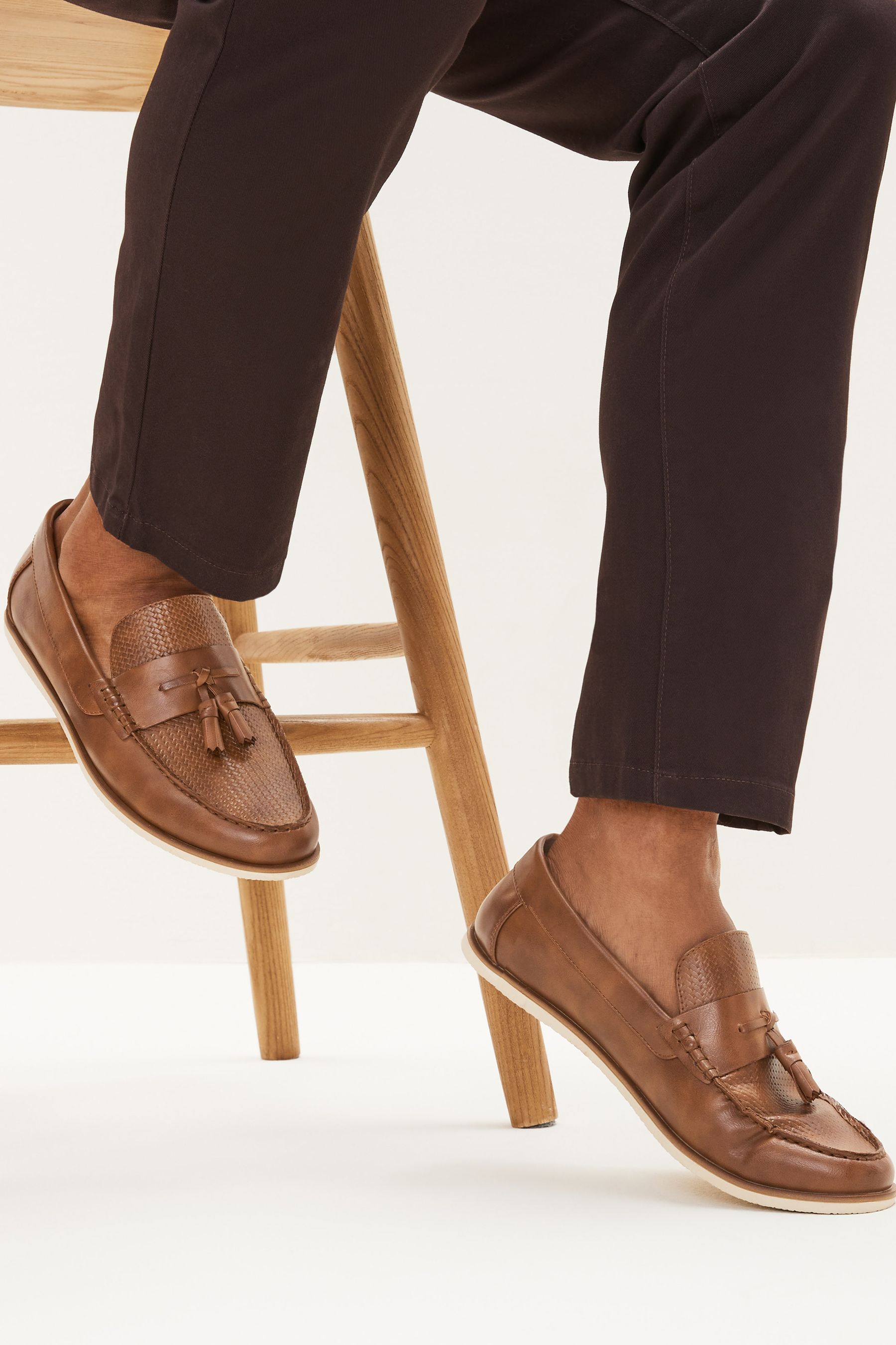 Next mens tan loafers cheap