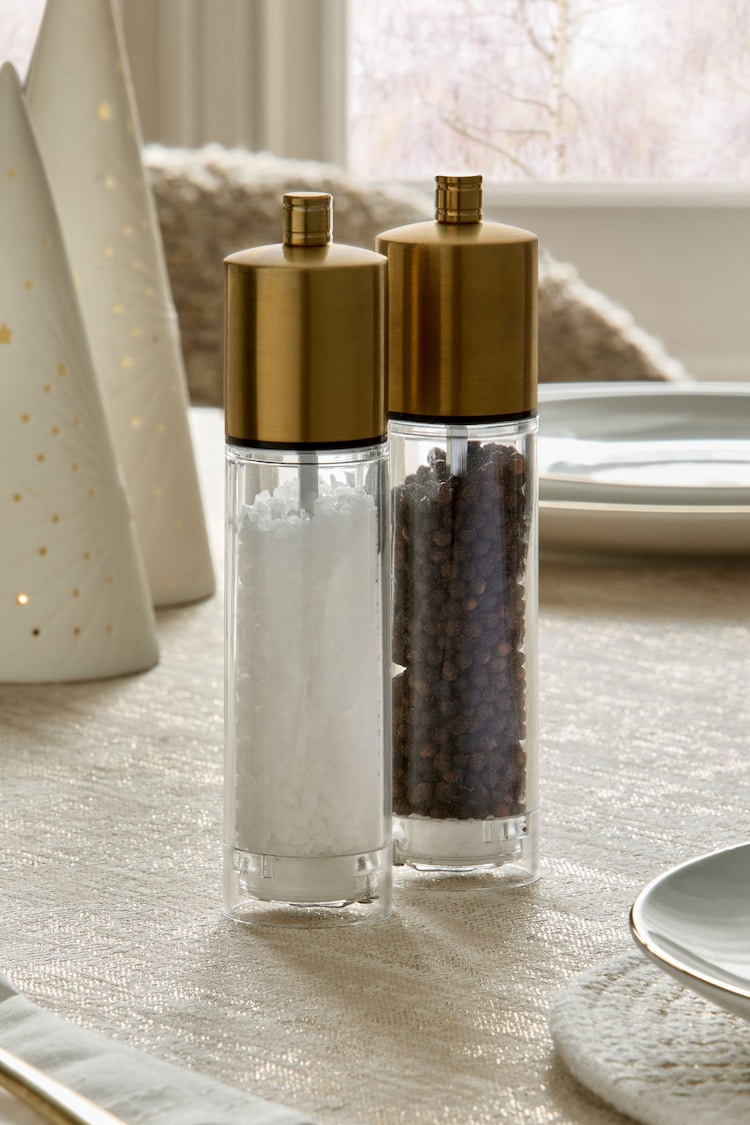 Set of 2 Gold Filled Salt and Pepper Grinders - Image 1 of 4