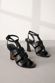 Black Signature Leather Bow Sandals - Image 1 of 6