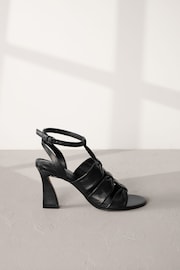 Black Signature Leather Bow Sandals - Image 2 of 6