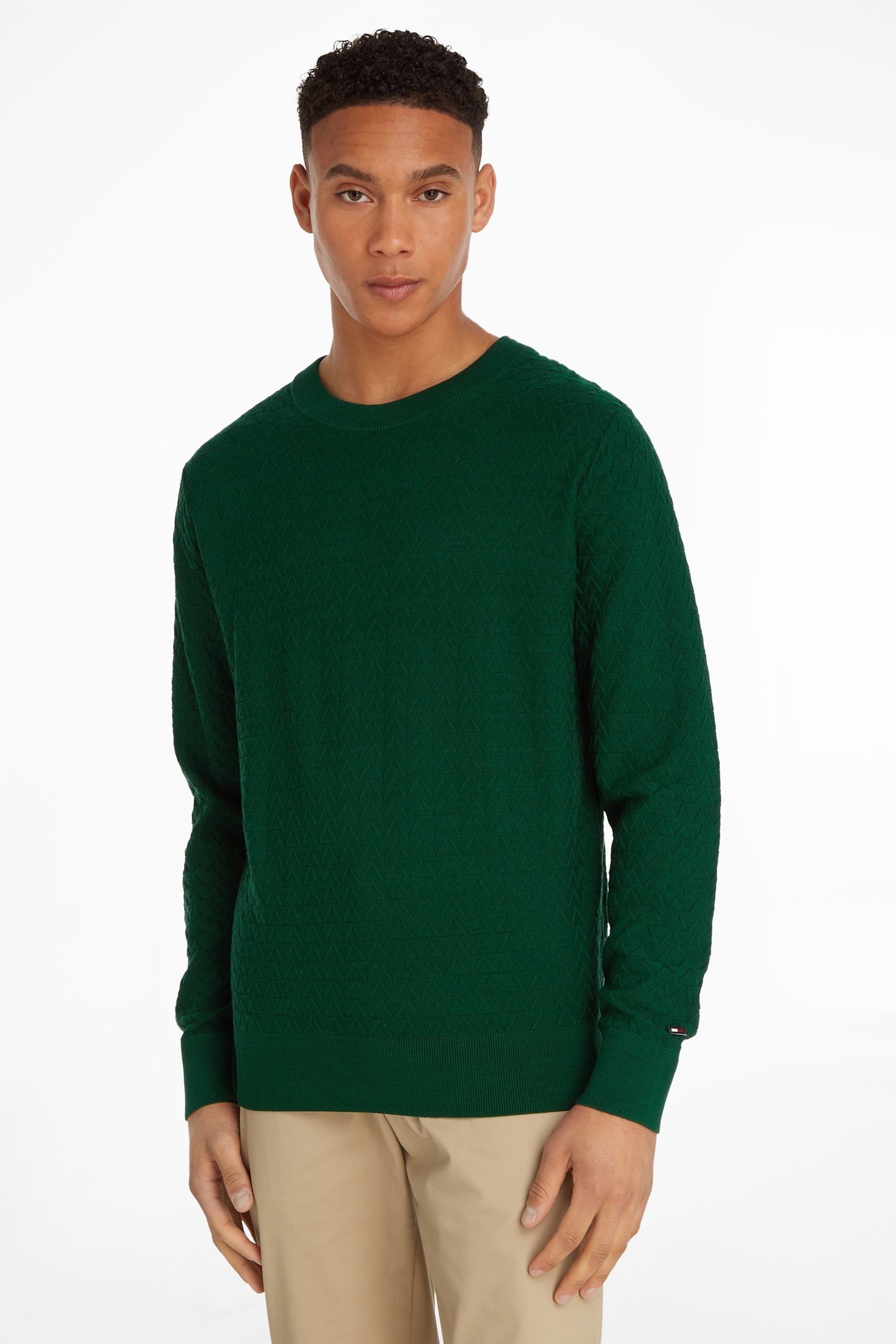 Tommy hilfiger green jumper on sale