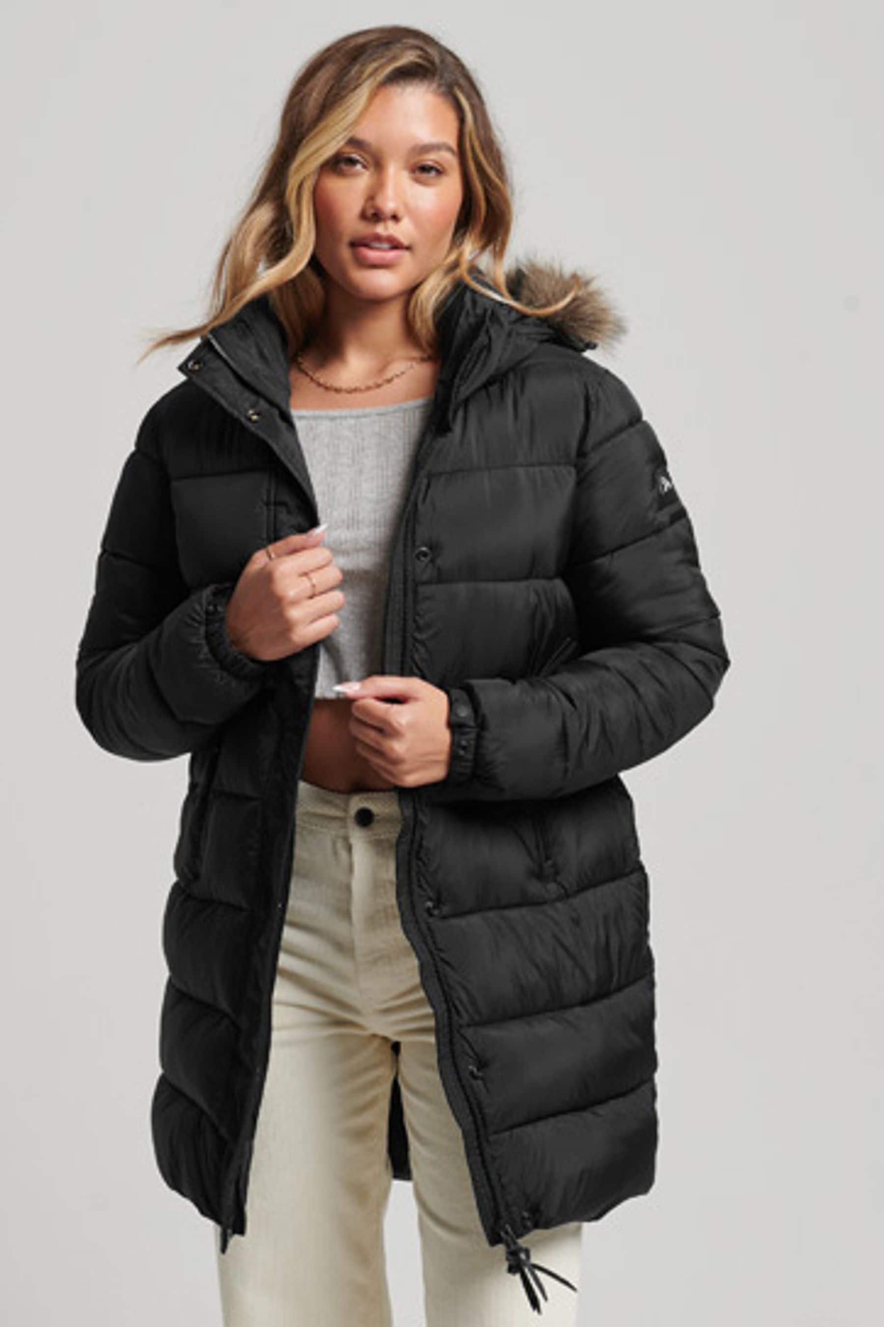 Buy Superdry Black Vintage Super Fuji Padded Coat from Next Luxembourg