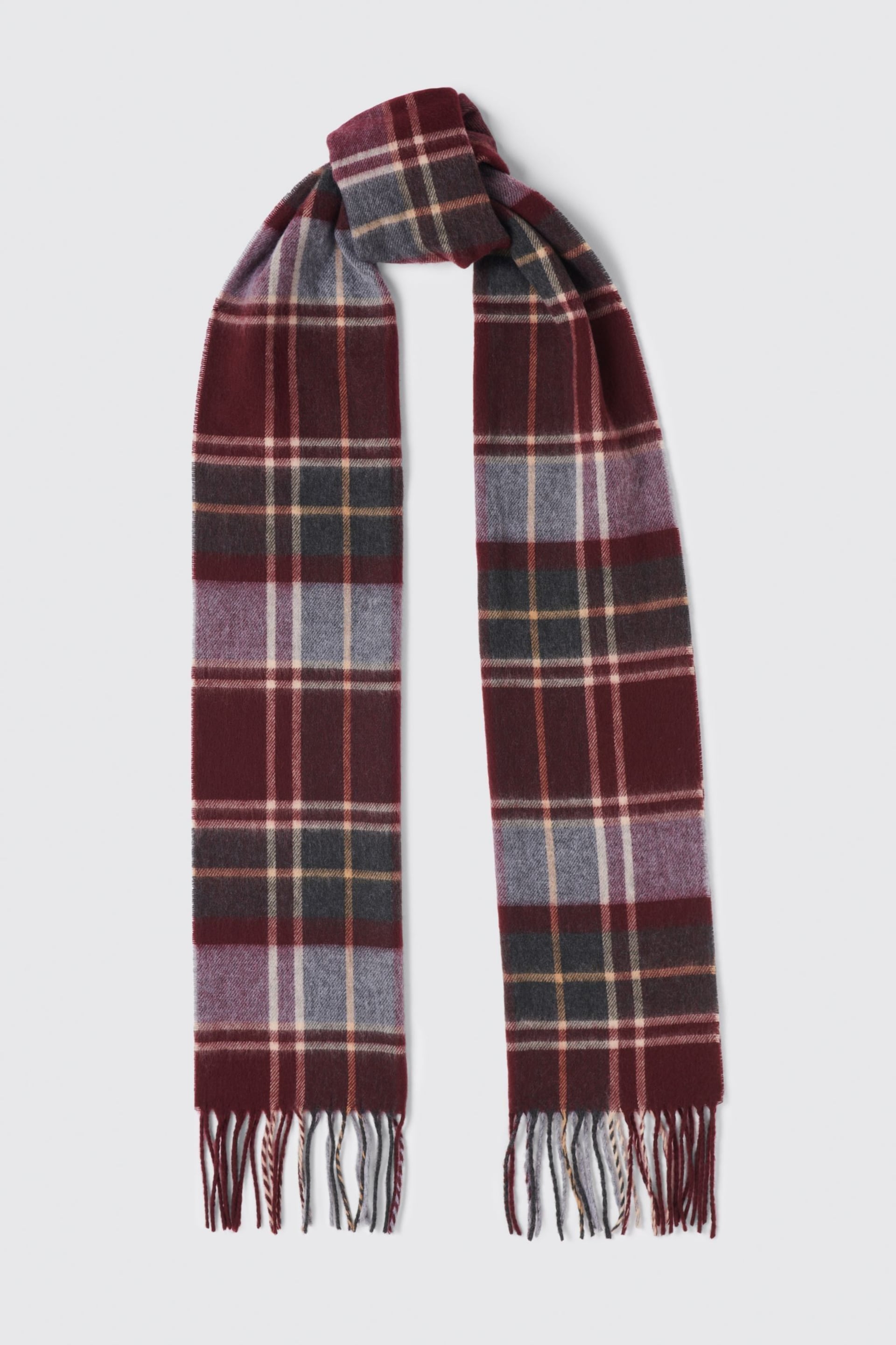 MOSS Red Check Recycled Cashmink Scarf - Image 1 of 1