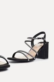 Linzi Black Kira Strappy Diamante Block Heeled Sandals - Image 5 of 5