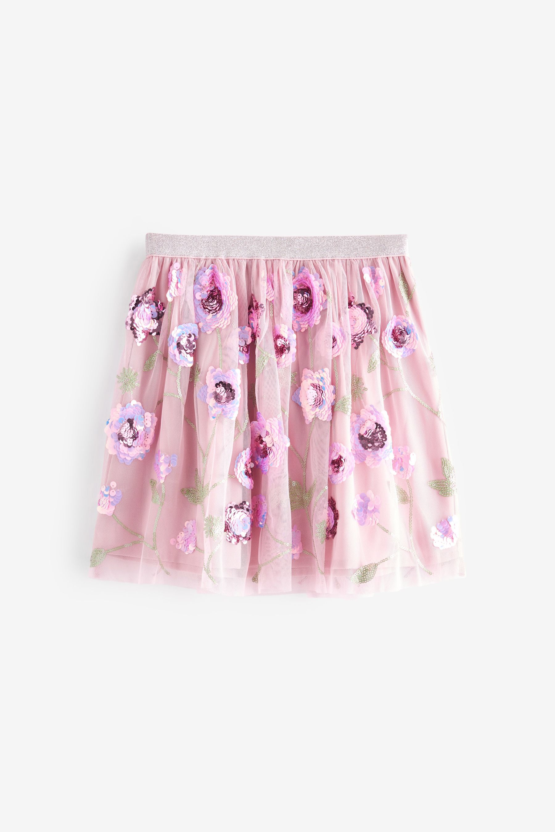 Buy Pink Floral Sequin Skirt 3 16yrs from Next Luxembourg