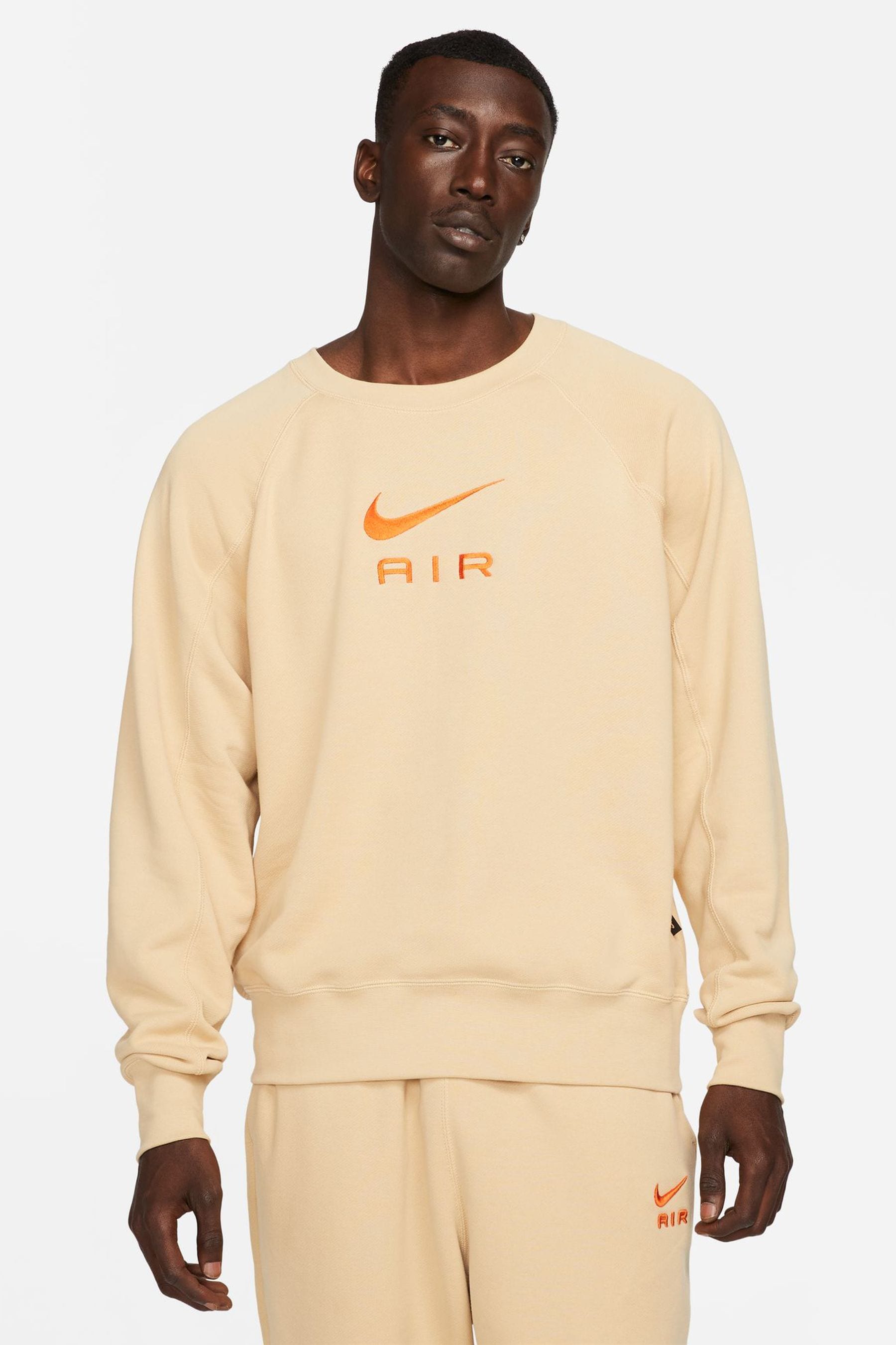 Buy Nike Brown Air French Terry Crew Sweatshirt from Next Luxembourg