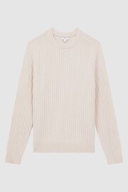 Reiss Stone Millerson Wool-Cotton Textured Crew Neck Jumper - Image 2 of 6