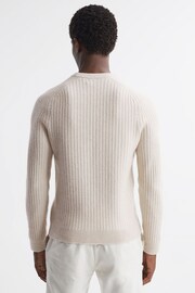 Reiss Stone Millerson Wool-Cotton Textured Crew Neck Jumper - Image 6 of 6