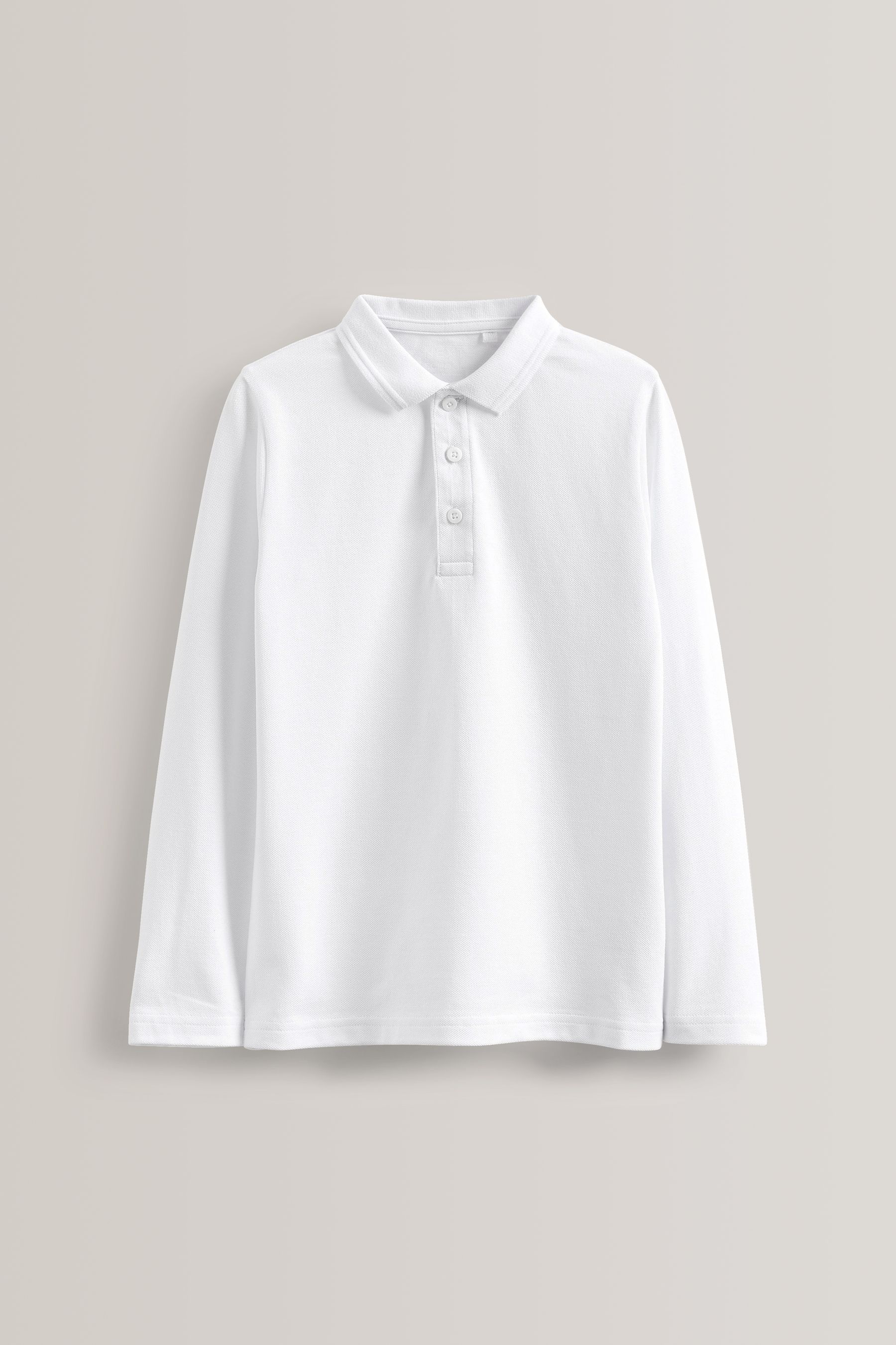 White long sleeve polo shirt school cheap