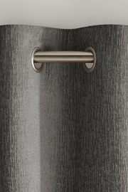 Grey Mid Heavyweight Chenille Eyelet Super Thermal Curtains - Image 6 of 7