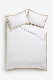White/Natural Cotton Rich Oxford Duvet Cover and Pillowcase Set - Image 3 of 3