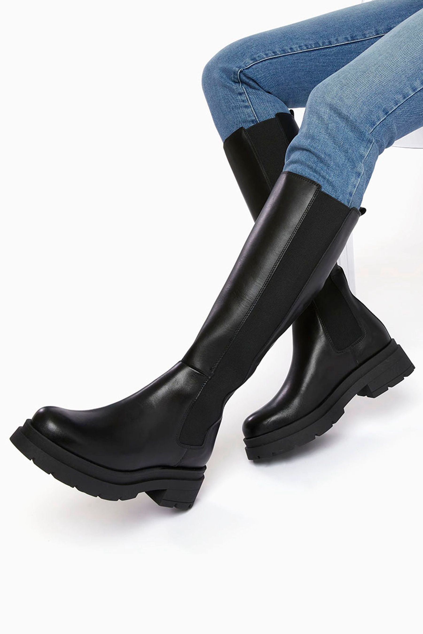 Buy Dune London Black Tempas Chelsea High Leg Boots from the Next UK online shop