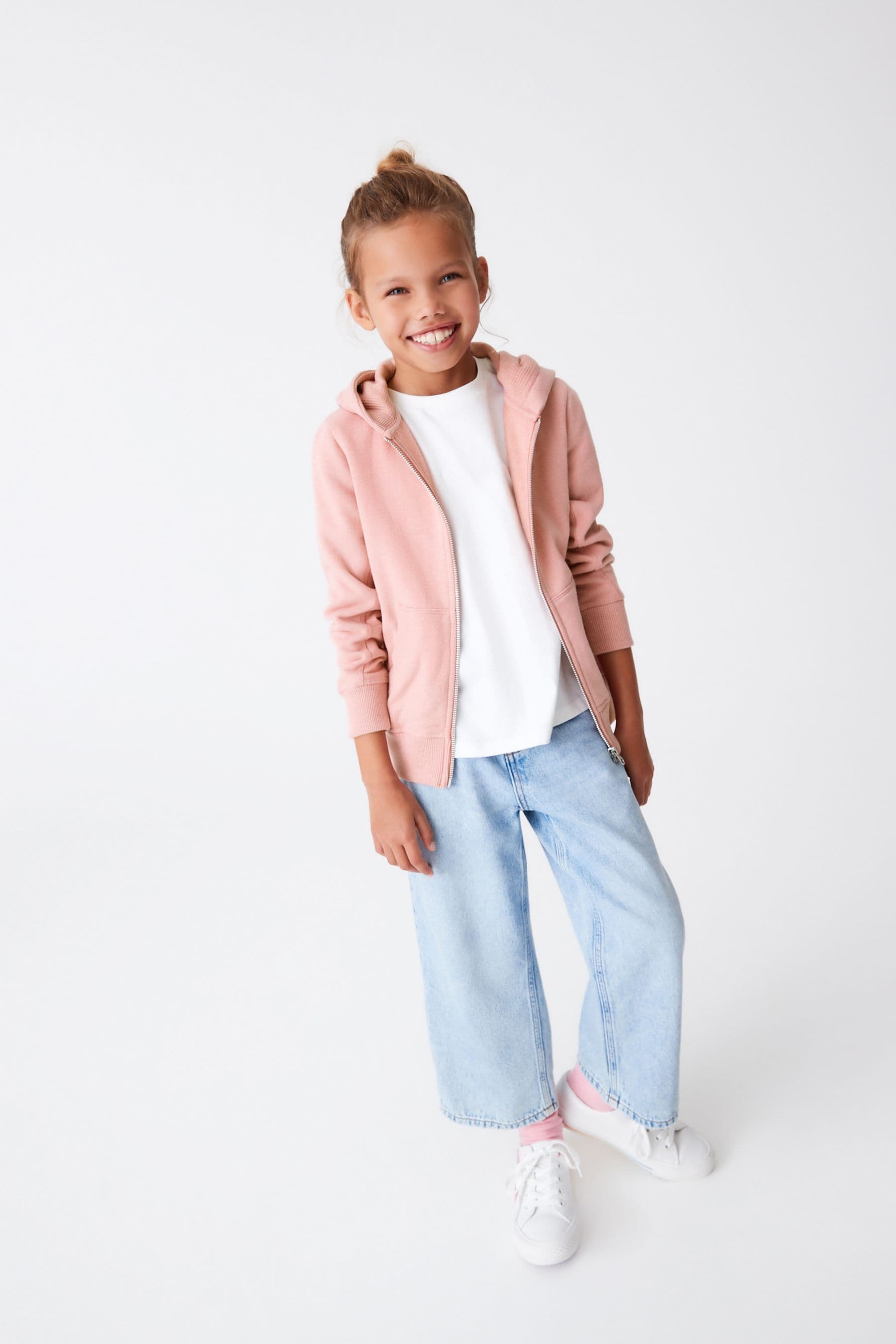 Buy Pink Zip Through Hoodie 3 16yrs from Next Luxembourg