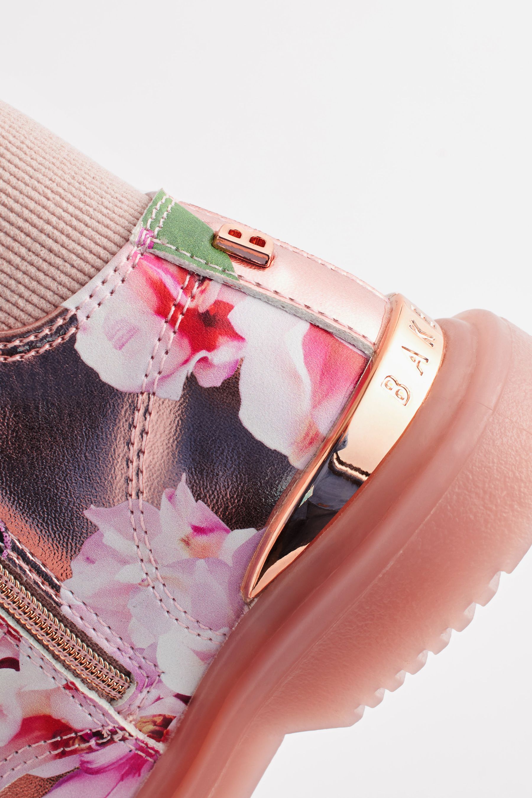 Buy Baker by Ted Baker Girls Pink Floral Print and Glitter Lace Up Boots from Next Luxembourg