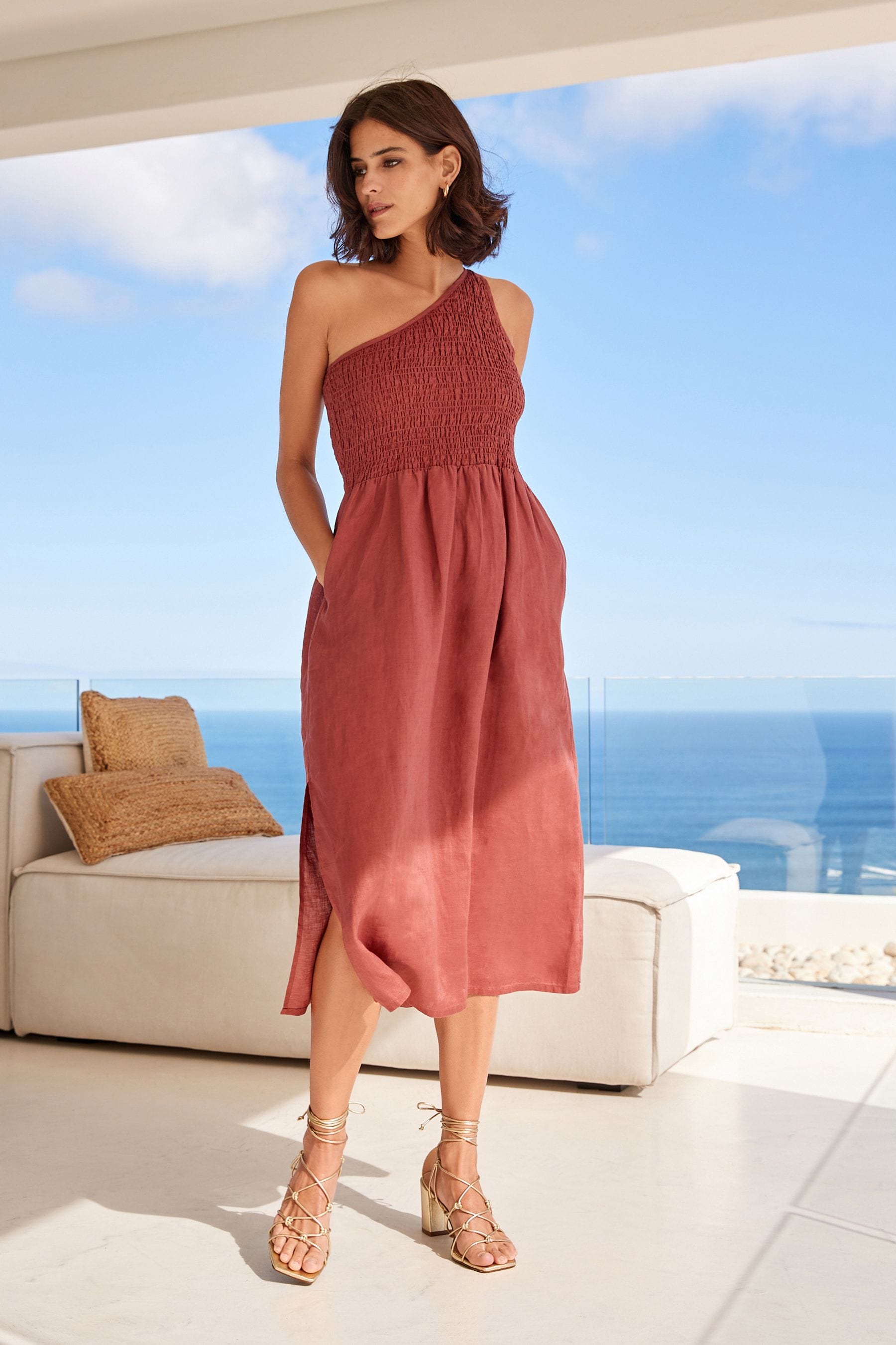 Next ladies linen summer dresses cheap