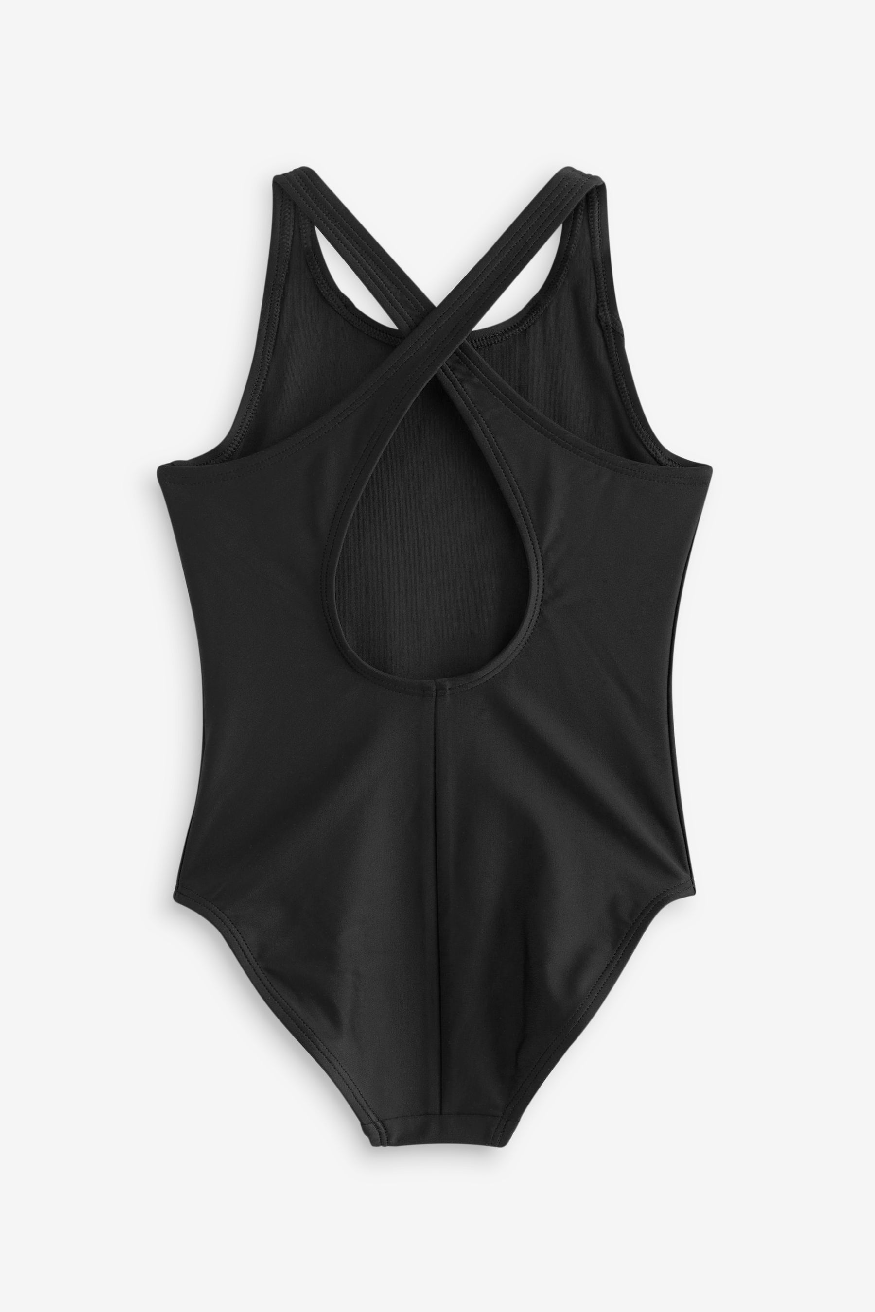 Buy Black Sports Cross Back Swimsuit 3 16yrs from Next Luxembourg
