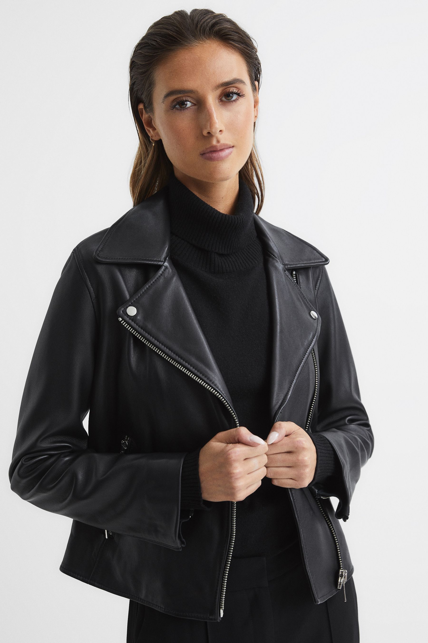 Reiss leather coat hotsell